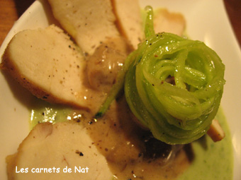Poulet à la crème de champignons et courgettes au lait de soja-2