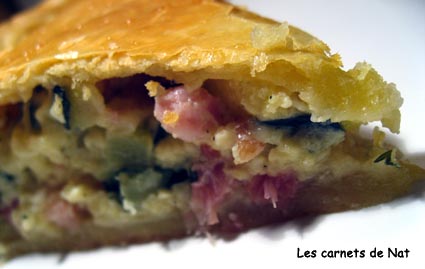 Tourte au fromage, courgettes et lardons-2
